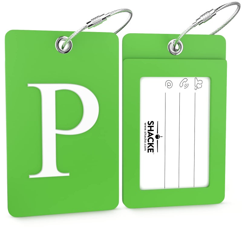 Shacke Luggage Tag Initial â€“ Fully Bendable Tag w/Stainless Steel Loop (Letter P) - Image 2